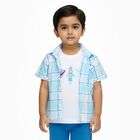 Infants Light Sky Blue Cotton Half Sleeve Classic Casual Shirt, Light Blue, small image number null