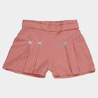 Girls' Peach Pleated Butterfly Shorts, Peach, small