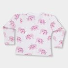 Infants' White Cotton V-Neck Casual T-Shirt, सफ़ेद, small image number null