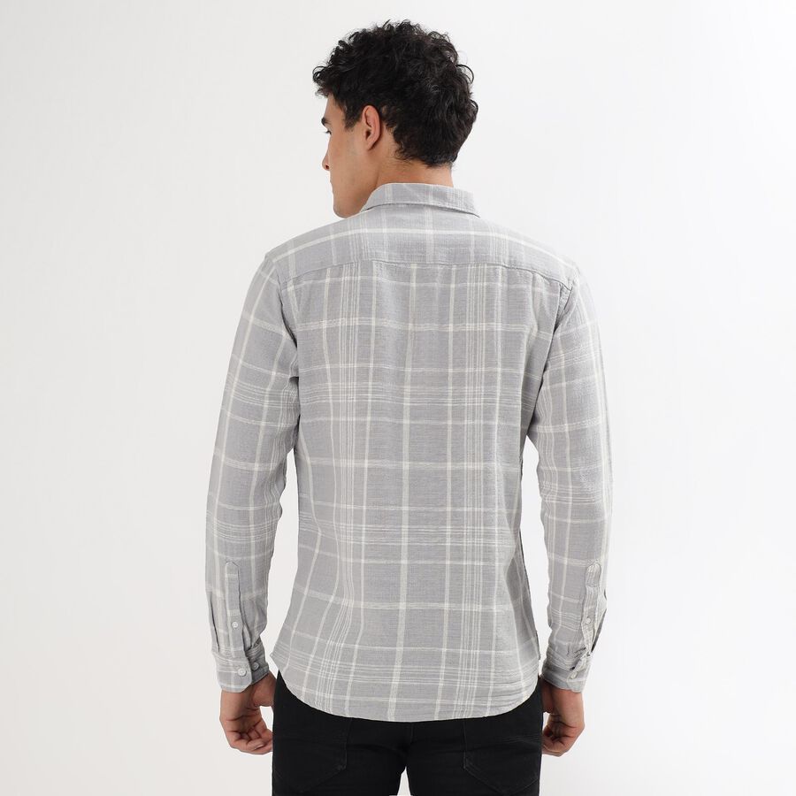 Men's 100% Cotton Casual Shirt , Light Grey, large image number null