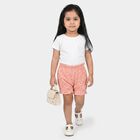 Girls Peach Regular Fit Floral Ruffled Bloomer, Peach, small
