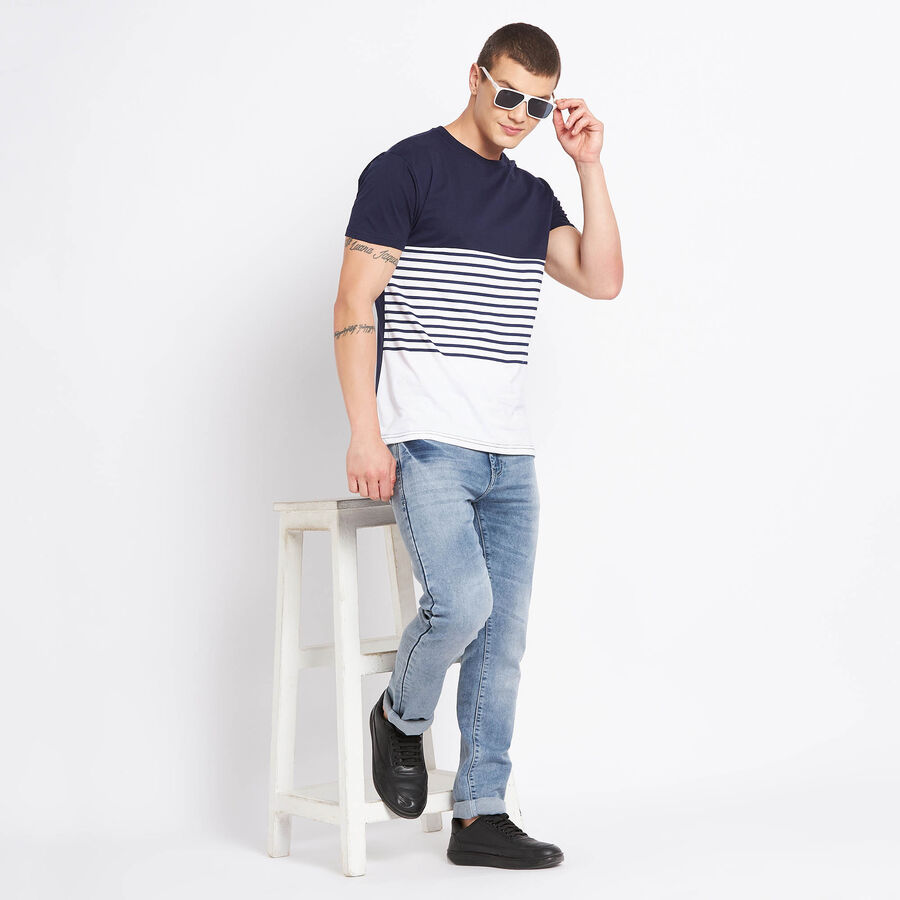 Cotton Round Neck T-Shirt, White, large image number null