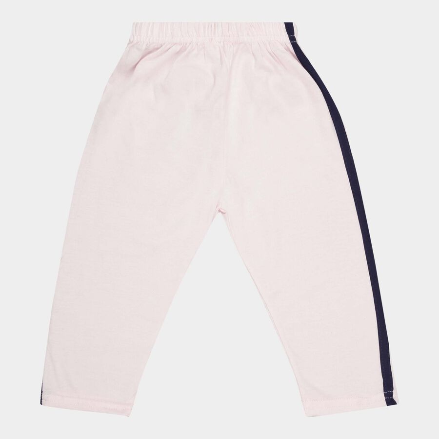 Infants Solid Elasticated Waist Pyjama, Pink, large image number null