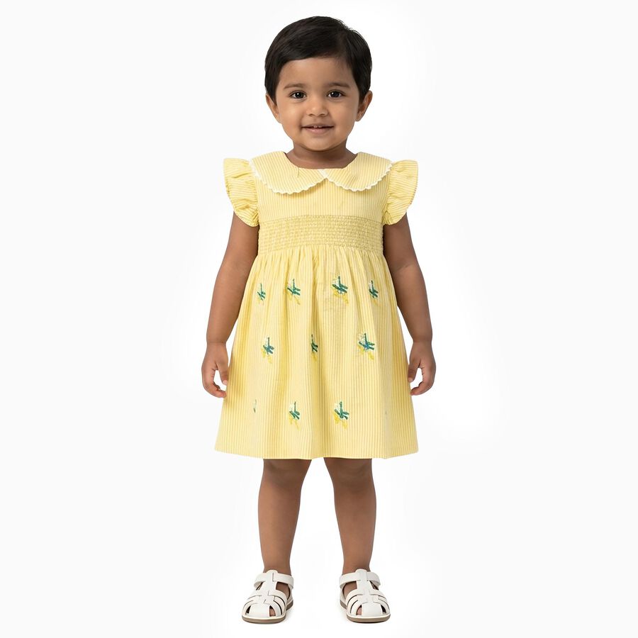 Infants' Cotton Minimalist Everyday Frock, सफ़ेद, large