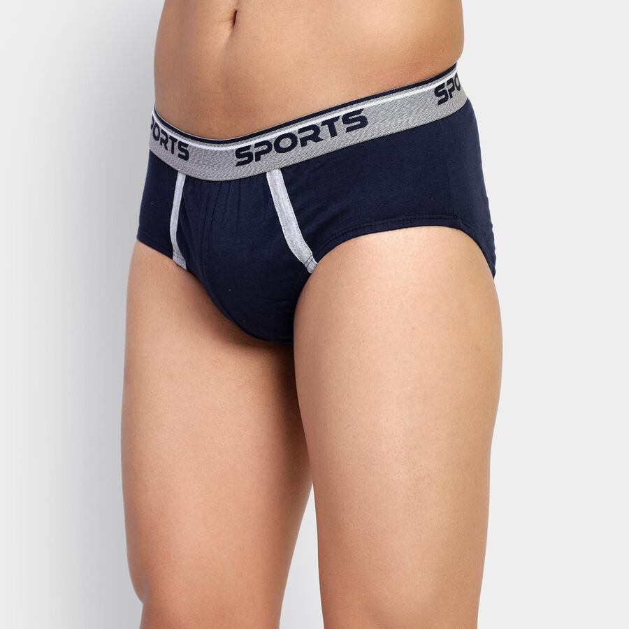Men's 100% Cotton Briefs , नेवी ब्लू, large