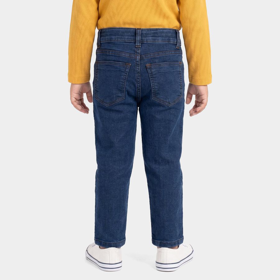 Boys Blue Straight Fit Classic 5 Pocket Jeans, मध्यम नीला, large