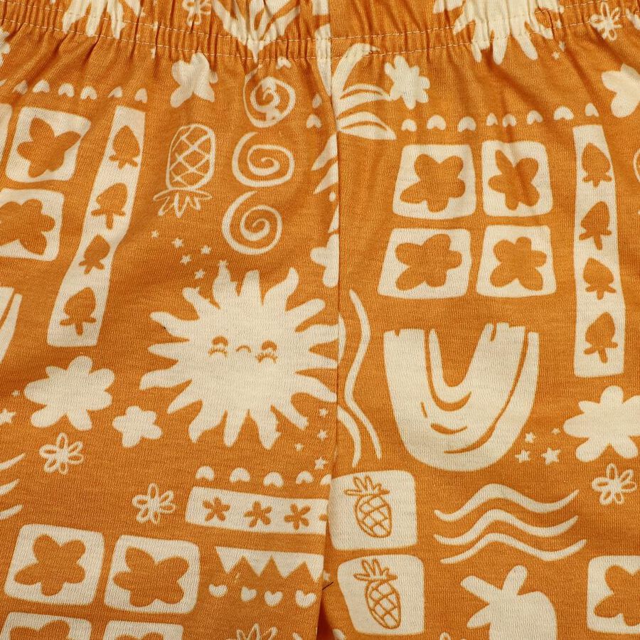 Girls' Yellow Regular Fit Solid Shorts, पीला, large