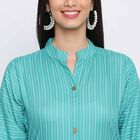 Printed Straight 3/4th Sleeves Kurta, Light Green, small image number null