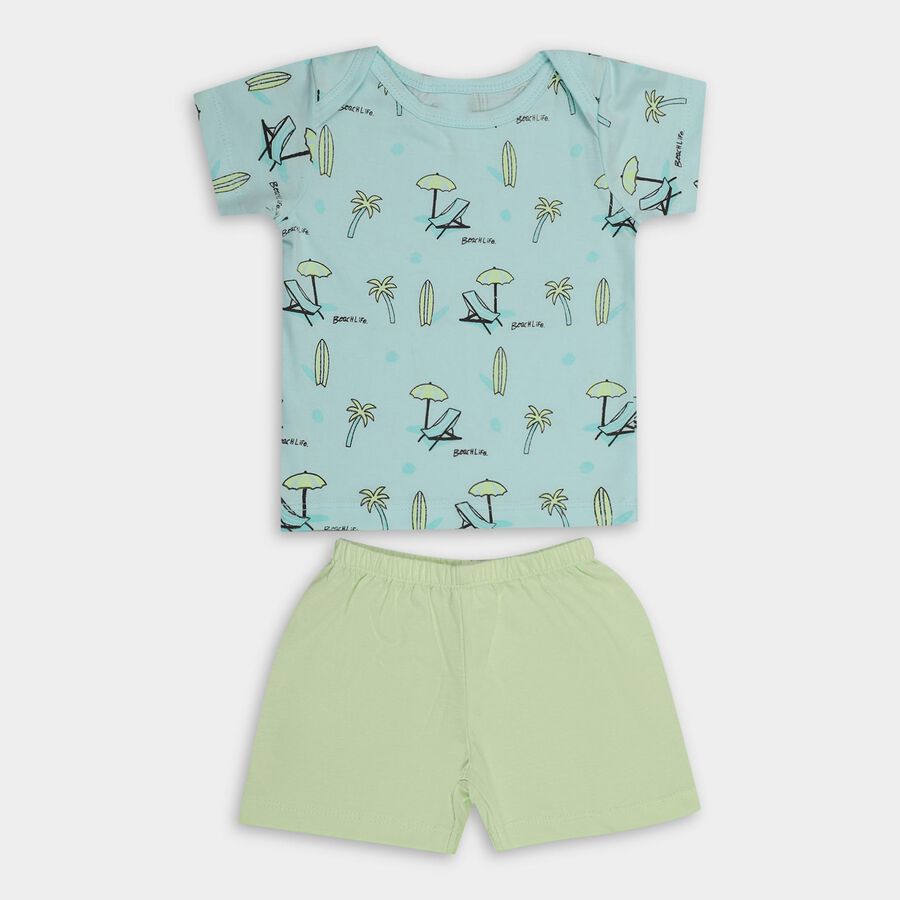 Infants' 100% Cotton Baba Suit , एक्वा, large