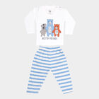 Infants Cotton Round Neck Baba Suit, Melange Light Grey, small image number null