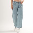 Ladies' 100% Cotton High Rise Jeans , Mid Blue, small image number null
