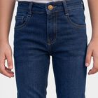 Boys Navy Blue Slim Fit Washed Jeans, गहरा नीला, small