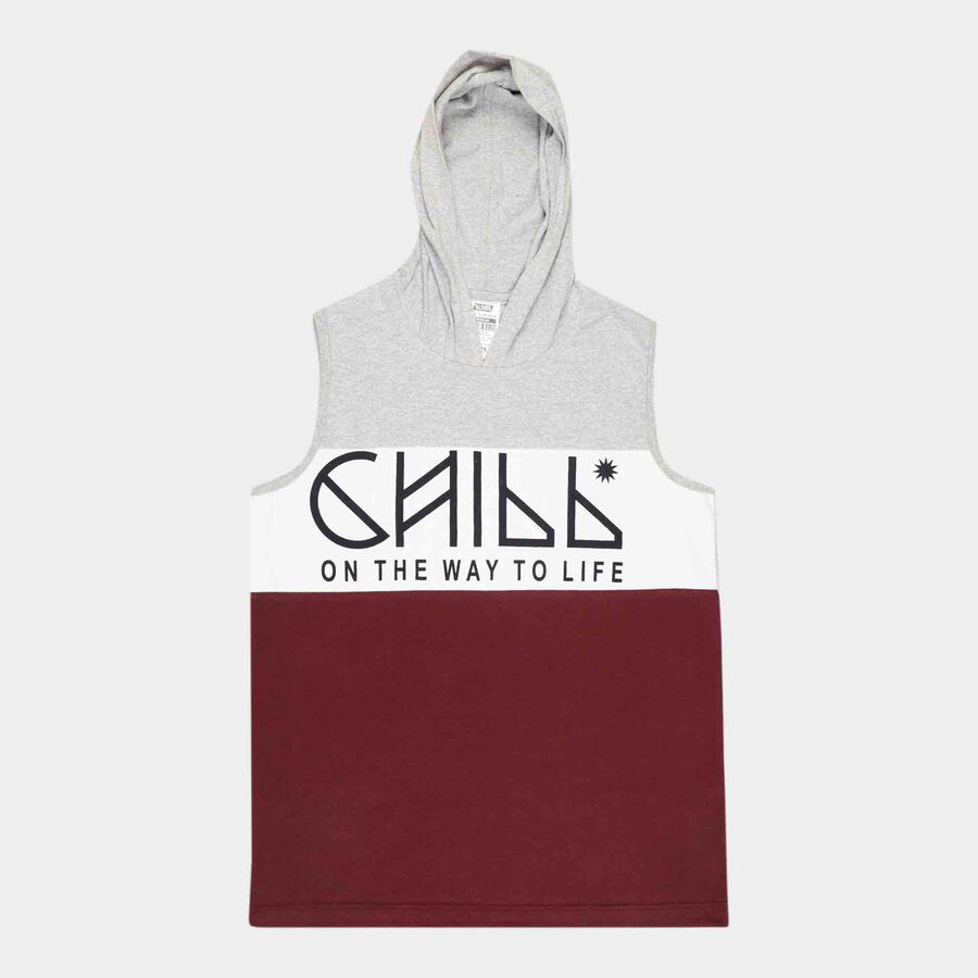 Cut and Sew T-Shirt, Maroon, large image number null