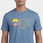 Men's Blue Cotton Round Neck Casual T-Shirt, Mid Blue, small