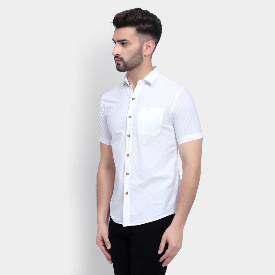 Cotton Solid Casual Shirt, White, large image number null