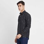 Checks Slim Fit Casual Shirt, Black, small image number null