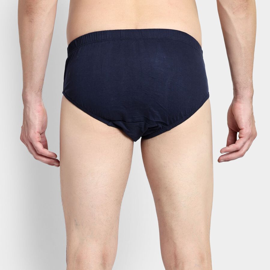 Men's 100% Cotton Briefs, नेवी ब्लू, large