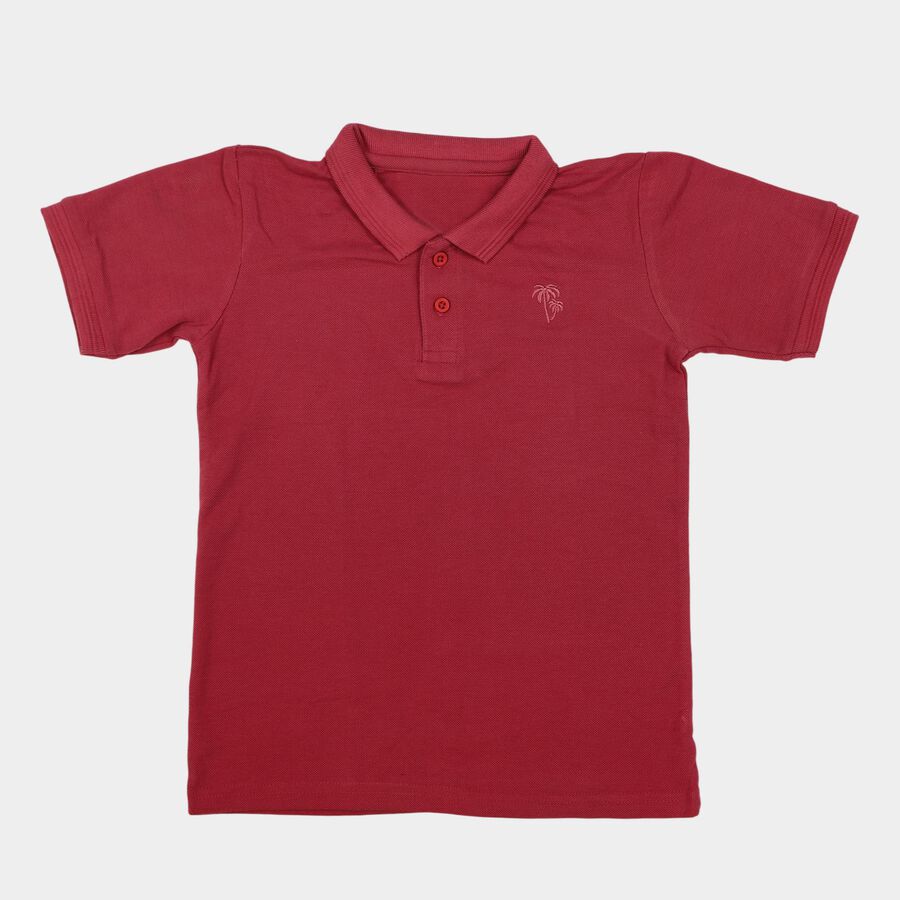Boys Pink Polo Neck Polo Boys T-Shirt, गुलाबी, large