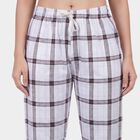 Women's White Regular Fit Floral Printed Pyjama, White, small