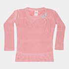 Girls Regular Round Neck Top, Light Pink, small image number null