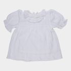 Girls Off-White Round Neck Casual T-Shirt, Off White, small