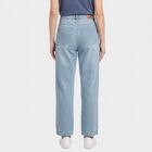 Women's Light Blue Straight Fit Embroidered Side Tape Jeans, हल्का नीला, small