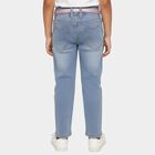 Girls' Light Blue Regular Fit Embroidered Jeans, Mid Blue, small image number null