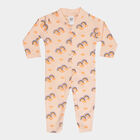 Infants Cotton Printed Bodysuit, Peach, small image number null