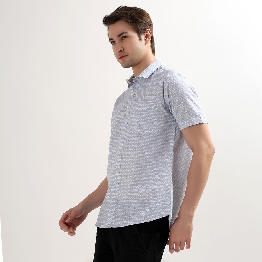 Men's 100% Cotton Regular Collar Casual Shirt, Light Blue, large image number null