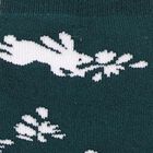 Women's Dark Green Regular Fit Rabbit Motif Ankle-Length Socks, गहरा हरा, small