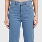 Women's Light Blue Straight Fit Classic Five Pocket Jeans, हल्का नीला, small