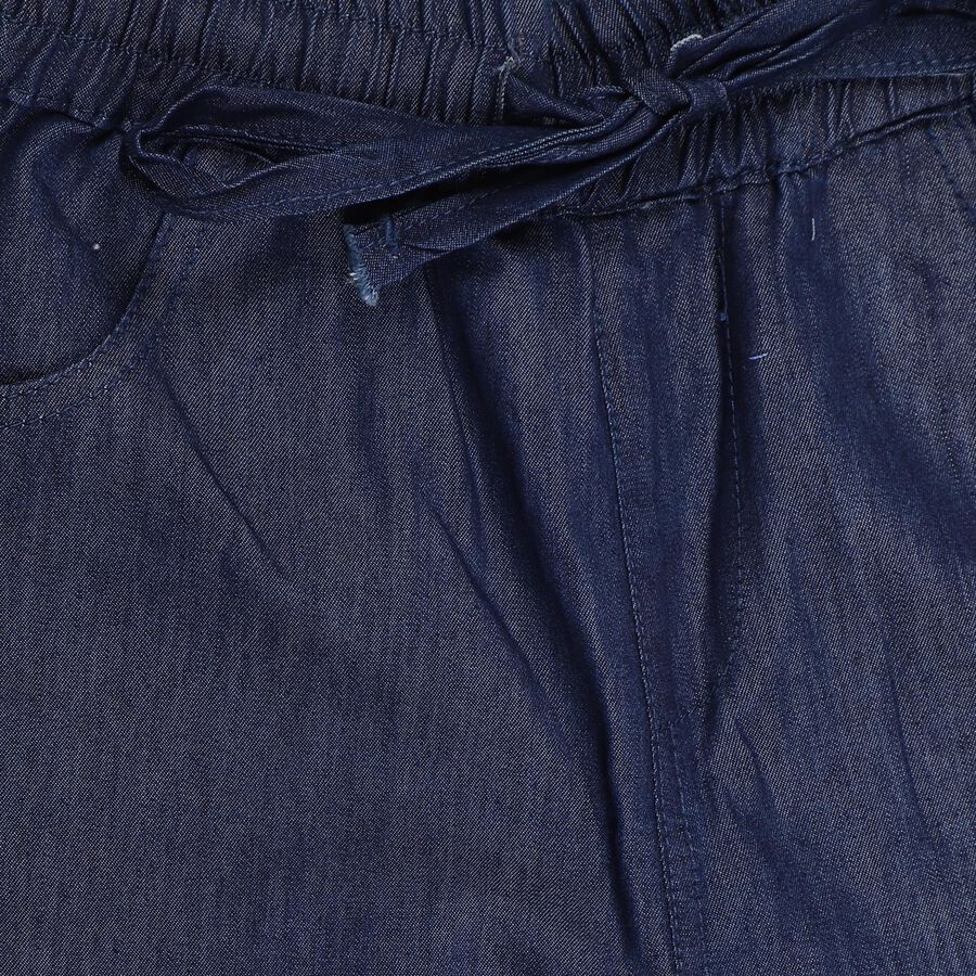 Girls' Deep Indigo Wide Leg Pull-Up Jeans, Dark Blue, large image number null