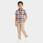 Boys Red Checked Casual Shirt, लाल, small