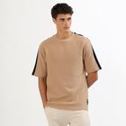 Men's Muted Beige Cotton Round Neck Casual T-Shirt, Beige, small image number null
