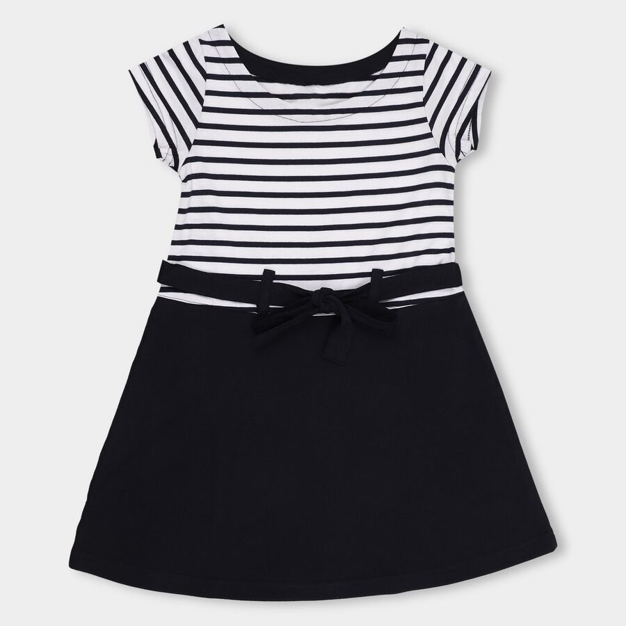 Girls' Frock, Navy Blue, large image number null