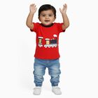 Infants Bright Cherry Red Cotton Round Neck Casual T-Shirt, Red, small image number null