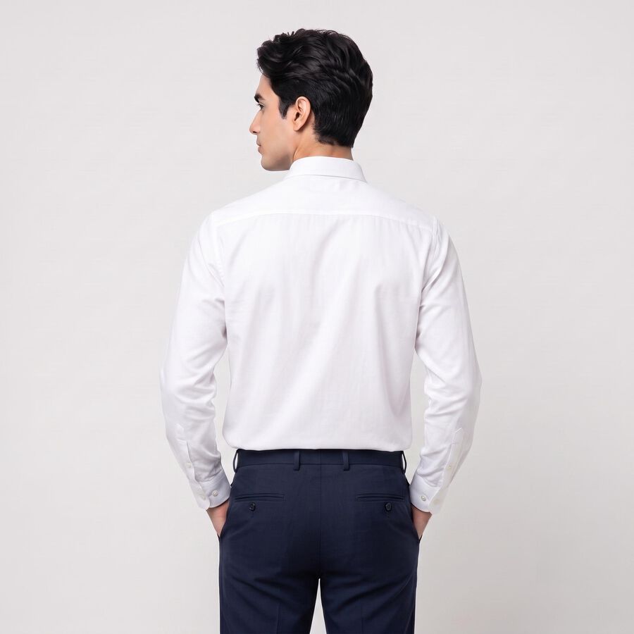 Men's White Formal Shirt, सफ़ेद, large