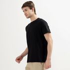 Men's Jet Black Cotton Round Neck Casual T-Shirt, Black, small image number null