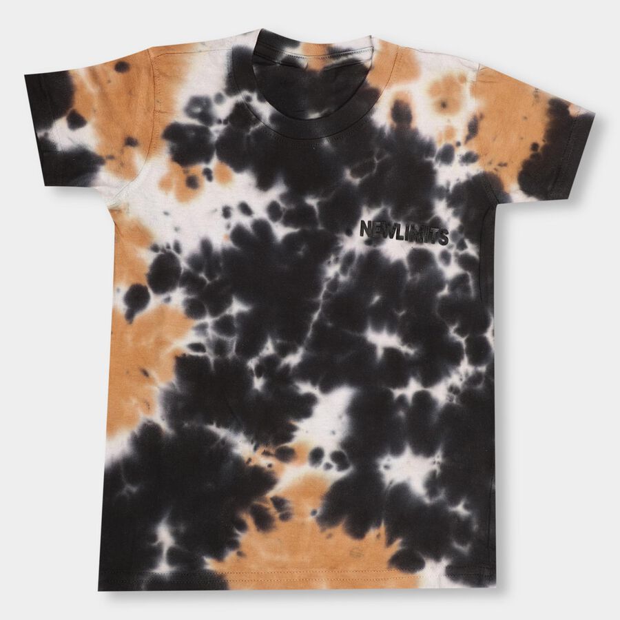 Boys' 100% Cotton Half Sleeves T-Shirt, काला, large image number null
