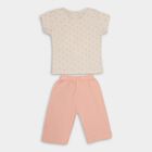 Girls' 100% Cotton Capri Set , Off White, small image number null