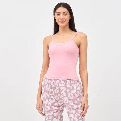 Women's Soft Pink Cotton Spaghetti Strap Slip