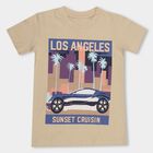Boys' 100% Cotton Half Sleeves T-Shirt, Beige, small image number null