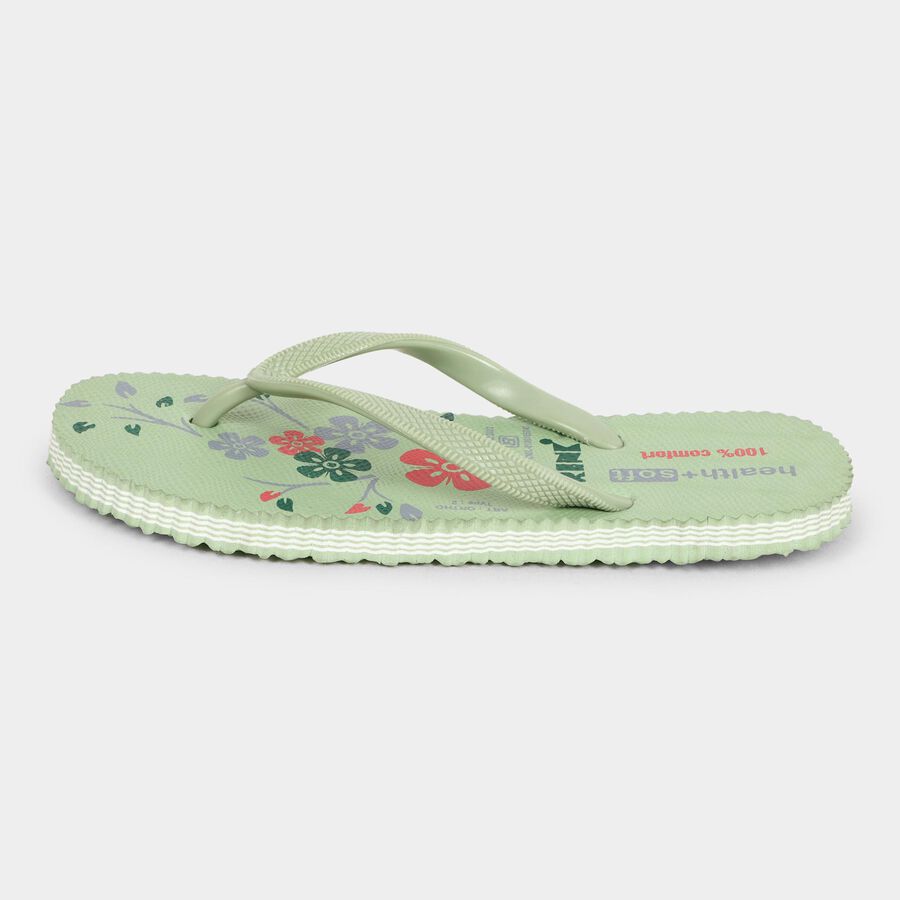 Ladies' V Strap Slipper, Green, large image number null