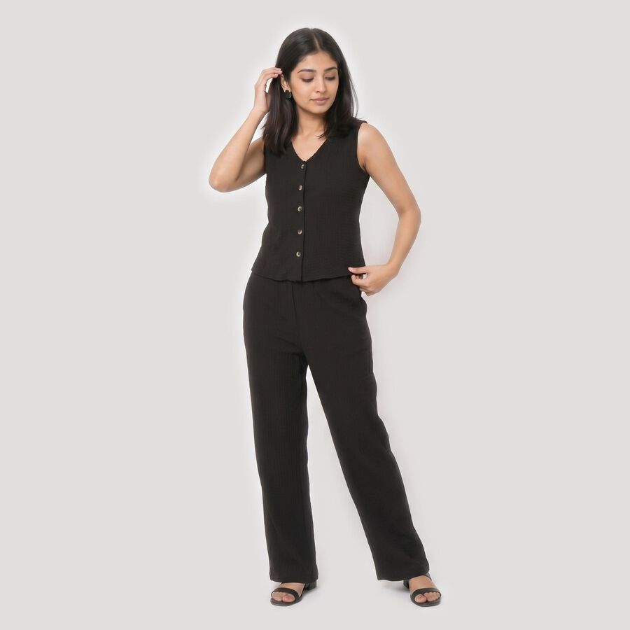 Women's Brown Solid Co-ord Set, भूरा, large