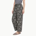 Women's Black Straight Fit Printed Pyjama, काला, small