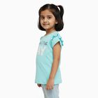 Girls' 100% Cotton T-Shirt, एक्वा, small image number null
