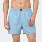 Men's Light Blue Classic Fit Printed Boxers, Light Blue, small