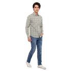 Men's Green Cotton Regular Fit Casual Shirt, Dark Green, small