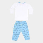 Infants Cotton Boat Neck Baba Suit, Mid Blue, small image number null