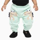 Infants Mint Green Cartoon Printed Cotton Blend Pyjama, हल्का हरा, small image number null